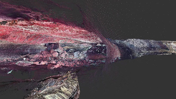 3D스캔으로 파악된 수산동굴 상층굴의 모습. 사진=세계유산본부