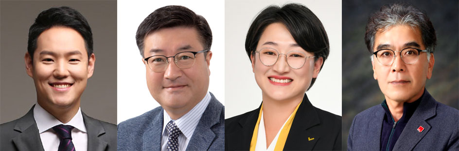 사진 왼쪽부터 김한규 의원, 김승욱, 강순아, 송경남 예비후보. (정당 순)